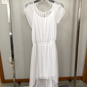 White Gauzy High Low Dress